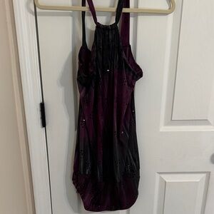 Purple and Black Sleeveless Tunic/Dress